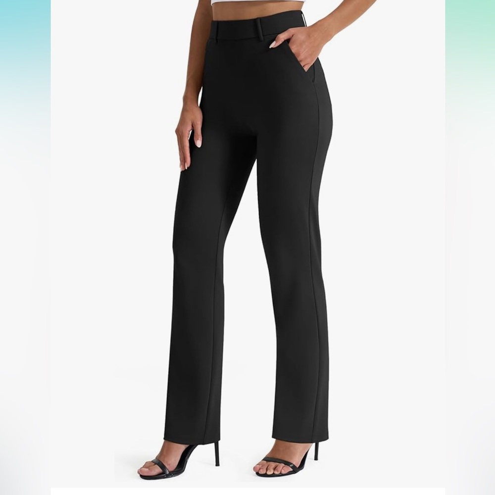 Women's Dress Pants 2025 Stretchy Straight Leg Yoga Work Slacks with Pockets